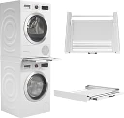 Wasdroger Spacer - Wasstapelaar Tussenstuk - Ruimte Besparen - Uittrekbare Droogrek - 60 cm Breed - Wit — thumbnail 1