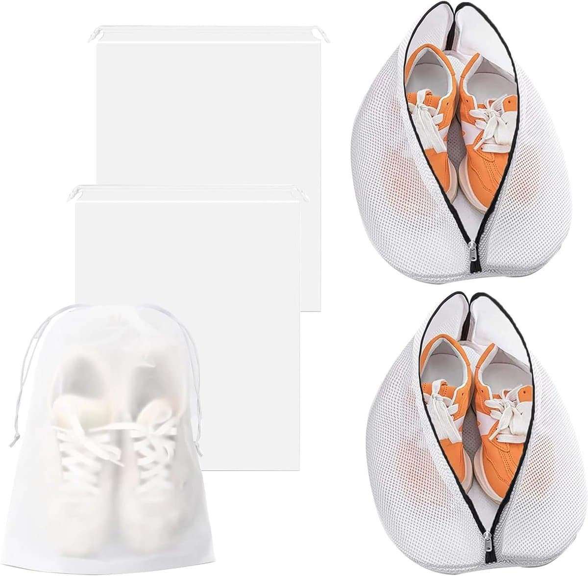 Schoenwaszakken voor Sneakers en Sokken - 2 Stuks met Rits voor de Wasmachine (24 x 24 x 42 cm) - Ideaal voor Bescherming en Onderhoud van Schoenen — afbeelding 1