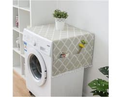 Wasmachine hoes - Apparaatdeksel - Apparaten beschermen - Met opbergvakken - 55 x 130 cm - Zwart marmer