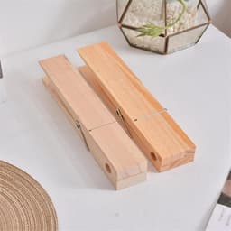 Houten Wasknijpers - Grote Klemmen - Handdoeken Ophangen - Ruimtebesparend Ontwerp - 30 cm Lengte - Houtkleur — thumbnail 4
