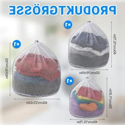 Herbruikbare wasnetten set van 3 voor delicate was, geschikt voor kleding, ondergoed en sokken, met trekkoord en duurzaam ontwerp — thumbnail 4