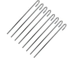 Grondanker XL - Tentharingen Stormvast - Tent Bevestigen - Verzinkt Staal - 40 cm - Zilver