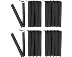 Zakclips Sluitclips Zwart - 20 Stuks voor Vriezer, Zakken en Voedselopslag - 11 cm