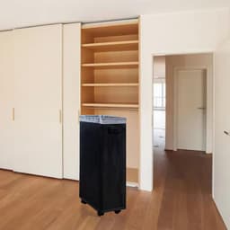 Wasmand Op Wielen - Opvouwbare Organizer - Kleding Sorteren - Compact Ontwerp - 58 cm Hoog - Zwart — thumbnail 3