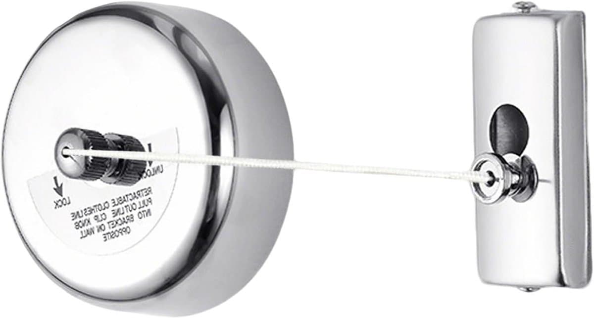 Uittrekbare Waslijn - Wandmontage Waslijn - Ruimtebesparend Drogen - Boorvrije Installatie - 28 Meter - Zilver — afbeelding 1