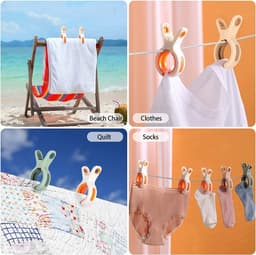 Solidchoice - Dailygoody - Strandhanddoekclips - Winddichte handdoekknijpers - Grote grip - Wit, Roze, Groen - Antislip clips - Voor strand en zwembad - 10 stu — thumbnail 5