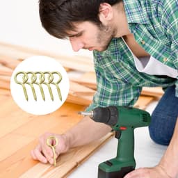 50 Stuks Oogschroeven van RVS - Ring Schroeven en Haken voor Kledinglijn en Kerstdecoratie - Duurzaam en Roestvrij voor Diverse Toepassingen — thumbnail 3
