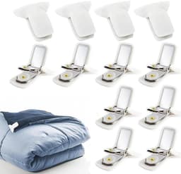 Set van 12 extra dikke dekbedklemmen, om te voorkomen dat het dekbed verschuift; ook geschikt als klemmen voor dekens en lakens; ideaal voor thuis en in schoonheidssalons — thumbnail 5