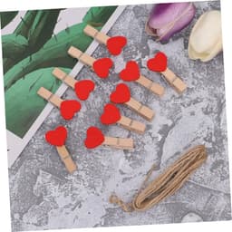 Houten Wasknijpers Hart - Fotoclips Rustiek - Fotodisplay Maken - Hartvorm Design - 3.8 cm - Rood — thumbnail 5