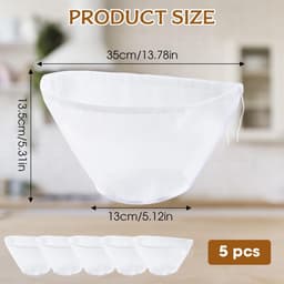 Dailygoods- Notenmelkzak 5 Stuks - Biologisch - Wasbaar - Fijnmazige Filterdoek - Herbruikbaar - Duurzaam Nylon — thumbnail 3