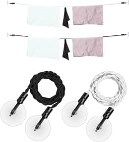 Waslijn - Reiswaslijn Kledinglijn - Kleding Drogen - Windproof - 2.8 meter - Wit — thumbnail 5