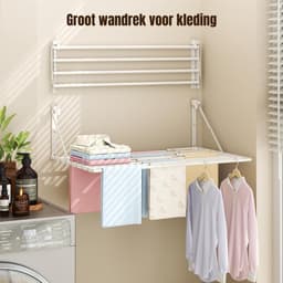 QUOVO® Wanddroogrek - Wasrek - Droogrek - Wit - 81cm x 6cm x 8cm — thumbnail 2