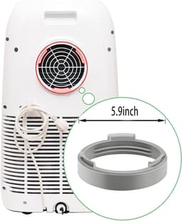 5,9-inch aansluitstuk voor de afvoerslang van een draagbare airconditioner - Aansluitstuk voor draagbare airconditioners - Accessoire voor airconditioners om de afvoerslang van de airconditioner te verlengen (rond) — thumbnail 2