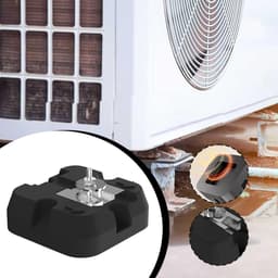 Airco Basis Kussens - Vloerondersteuning Mat - Stabiliteit Buitenunit - Trillingsdempend Ontwerp - 15x15x4.5 cm - Zwart — thumbnail 2