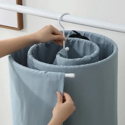 Spiraalvormig droogrek voor kleding - Droogrek voor beddengoed - Opvouwbaar droogrek voor kleding - Roestvrij staal - Geschikt voor het drogen van spreien, dekbedovertrekken, matrassen, tafelkleden, bankhoezen en dekens - Wit — thumbnail 4