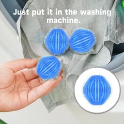 Dailygoods - Dailygoody - Wasballen - Dierenhaarverwijderaar - Herbruikbaar - Blauw - Ontharingsballen - Geschikt voor wasmachines - 12 stuks — thumbnail 2