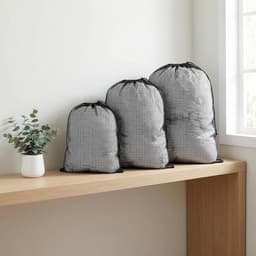 Waszakken met trekkoord - 3 stuks polyester waszakken voor beddengoed, speelgoed en organisatie — thumbnail 3