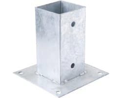 Rozenboog Anker - Rozenbooghouder Betonanker - Rozenboog Bevestigen - Verzinkt Staal - 71 x 71 mm - Zinkkleur