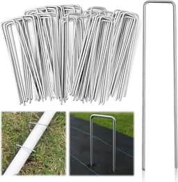 Set van 50 stevige grondankers en pennen voor tuin, worteldoek en foliezeilen, gegalvaniseerd — thumbnail 1