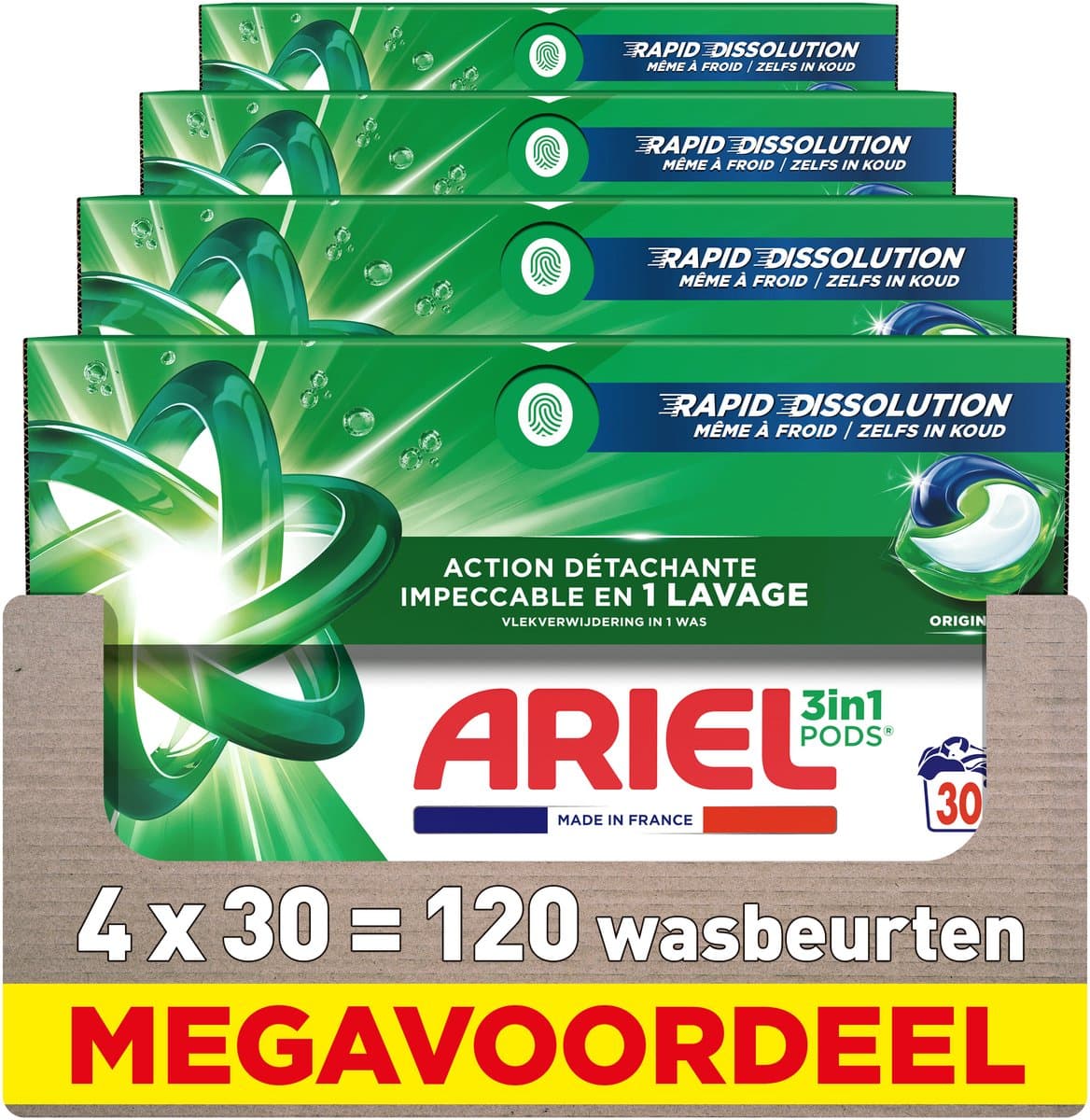 Ariel 3in1 Wasmiddel Pods Original - 4 x 30 wasbeurten — afbeelding 1