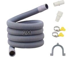 Ibenzoa® Flexibele Afvoerslang Set van 2 Meter voor Wasmachines en Vaatwassers met Accessoires
