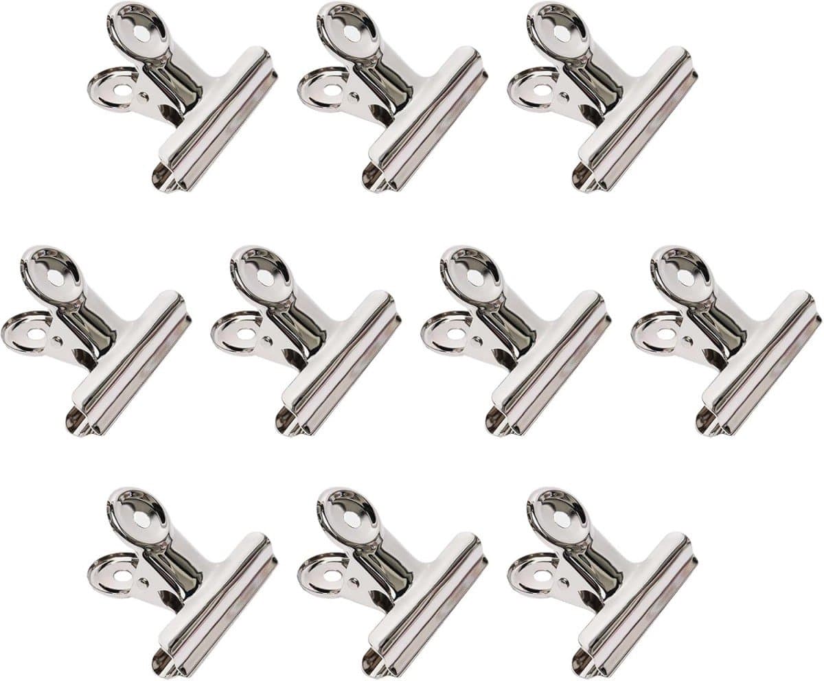 Grote Metalen Bindclips 75 mm - Sterke Klemmen voor Documenten en Foto's (10 stuks) — afbeelding 1