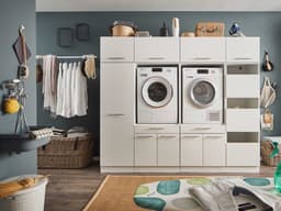 Wasmachinekast Laundreezy In Wit 68 X 68 X 162 Cm - Emob - Wasmachine Ombouw - Wit - MDF — thumbnail 5