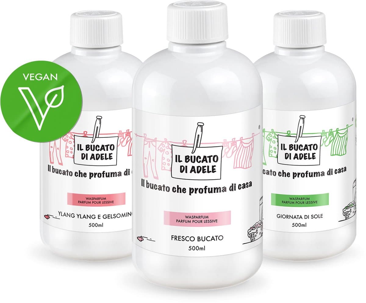 Il Bucato di Adele Wasparfum Frisse Was 500m + Ylang Ylang E Jasmin 500ml + Zonnige Dag 500ml — afbeelding 1