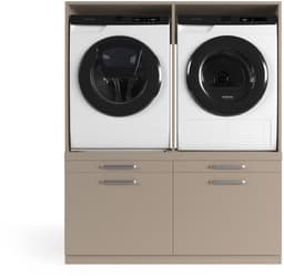 Wasophoogte® Wasmachine Kast Oslo - Wasmachine verhoger - Wasmachine ombouw - 700(D)*1330(B)*1580(H) mm - Taupe — thumbnail 1