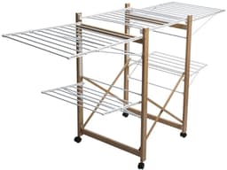 Five Wasrek - metaal - hout look - 176 x 60 x 103 cm - staand - droogrek - staand/inklapbaar — thumbnail 1
