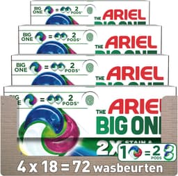 Ariel The Big One Wasmiddel Pods Stralende Kleuren - 4 x 18 Wasbeurten - 1 Big One = 2 reguliere Ariel Pods — thumbnail 3