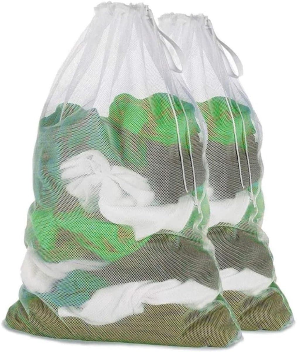 Waszakken - Waszakken met trekkoord van gaas - Herbruikbaar - voor slaapzaal en thuis - 2-pack — afbeelding 1
