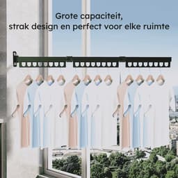 AlluraGoods Wanddroogrek Inklapbaar – Wanddroogrek Uitschuifbaar – Droogrek Hangend Uitklapbaar – Stevig Droogrek Hangend voor Badkamer — thumbnail 2
