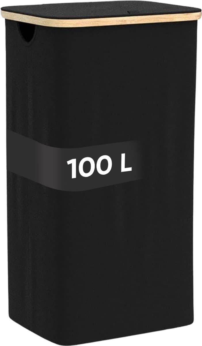 DARI. Wasmand 100L - Opvouwbare wasmand - Uitneembare waszak - Wassorteerder - Zwart — afbeelding 1
