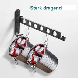Wall Mounted Clothes Rack, Wall Hanger Drying Rack, 90° Rotation Foldable Wall Mounted Clothes Rack, for Balcony, Bathroom, Hotel — thumbnail 3