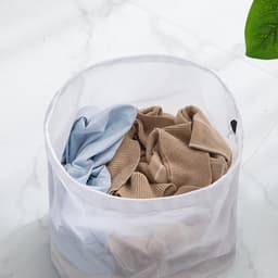 2 stuks waszakken, waszak met trekkoord, fijnmazige zak, speciale waszak met trekkoord, verdikte, vormvaste waszak met trekkoord, waszak van netstof, 40*50cm geschikt voor het wassen van blouses/korte mouwen/badlakens (wit) — thumbnail 3