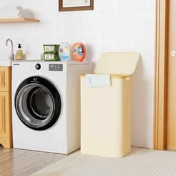 100L wasmand met deksel - Smalle wasmand - Opbergmand met grote capaciteit - Met afneembare tas en handvat - Opvouwbare wasmand voor badkamer, slaapkamer, slaapzaal - 40,5x33x75cm — thumbnail 3