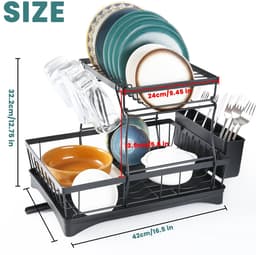 Betaalbare Goederen® Droogrek keuken - 2 tier - droogrek hangend - afdruipplank - droogrek - afdruiprek - afwasrek — thumbnail 1