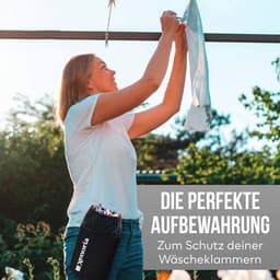 Wasknijperzak - Klemhouder - Wassen ophangen - Robuust Oxford stof - Ruimte 250 klemmen - Zwart — thumbnail 5