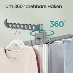 Droogrek – Voor Kleding – 68,1 Inch – Roestvrij Staal – Inklapbaar — thumbnail 4