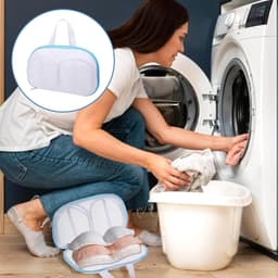 Set van 2 Waszakken voor Bh's en Ondergoed - Net voor Wasmachine 30 x 15 cm, Bescherming voor Gevoelige Kleding, Wasbescherming en Ondergoedverzorging, Grijs en Blauw — thumbnail 4