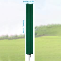 Droogmolen Hoes - 165 x 16 x 16 cm - Beschermhoes Universeel - Oxford-stof - Met rits en trekkoord - Heavy Duty Roterende Waslijn Afdekking - Waterdicht - Stofdicht - Winddicht - UV-bescherming - Geschikt voor tuinen, terrassen, buitengebruik - Groen — thumbnail 4