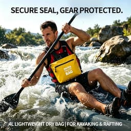 Schoudertas met luchtdichte ritssluiting, lichte Dry Bag met verstelbare schouderriem voor strand, zwemmen, reizen en dagelijks gebruik, Geel, Waterdichte tas — thumbnail 4