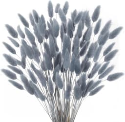 Gedroogde bloemen, konijnenstaart, grijs, natuurlijke droogbloemen, gras, konijnenstaart, gedroogde bloemen, decoratief voor thuis, tafel, bruiloft, vaas, feest — thumbnail 1
