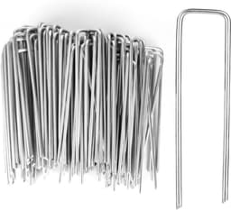 SnelShoppen - Ground Anchors Set van 100 - U-vormige Grondankers van Gegalvaniseerd Staal - Professionele Tuinnaalden voor Tuin, Camping en Bouw - Hea — thumbnail 1