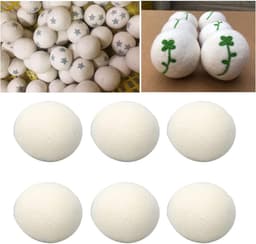 SnelShoppen - 6 Stuks Wol Droogballen - Hoogwaardige Wol, Natuurlijk, Antistatisch, Geschikt voor Kinderen, 4cm, Fluffier en Zachter Wasgoed — thumbnail 2