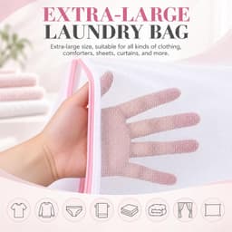 Wasnet voor Wasmachine - Wit - 60 x 90 cm - Scheurbestendig Polyester - Voor Beddengoed en Kleding — thumbnail 4