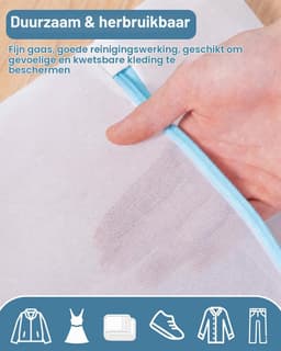 Wasmachine Wasnet Set van 2 Stuks - XL - 90 x 110 cm - Fijnmazig Polyester - Voor Beddengoed en Kwetsbare Stoffen — thumbnail 2