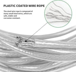 Outdoor Waslijn - Transparant - 30 m - Stalen Kern met Roestvrije PVC-Coating - Voor Buitenshuis Gebruik — thumbnail 2