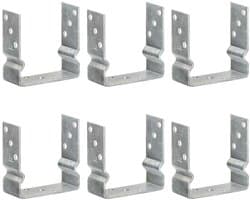 vidaXL - Grondankers - 6 - st - 14x6x15 - cm - gegalvaniseerd - staal - zilverkleurig